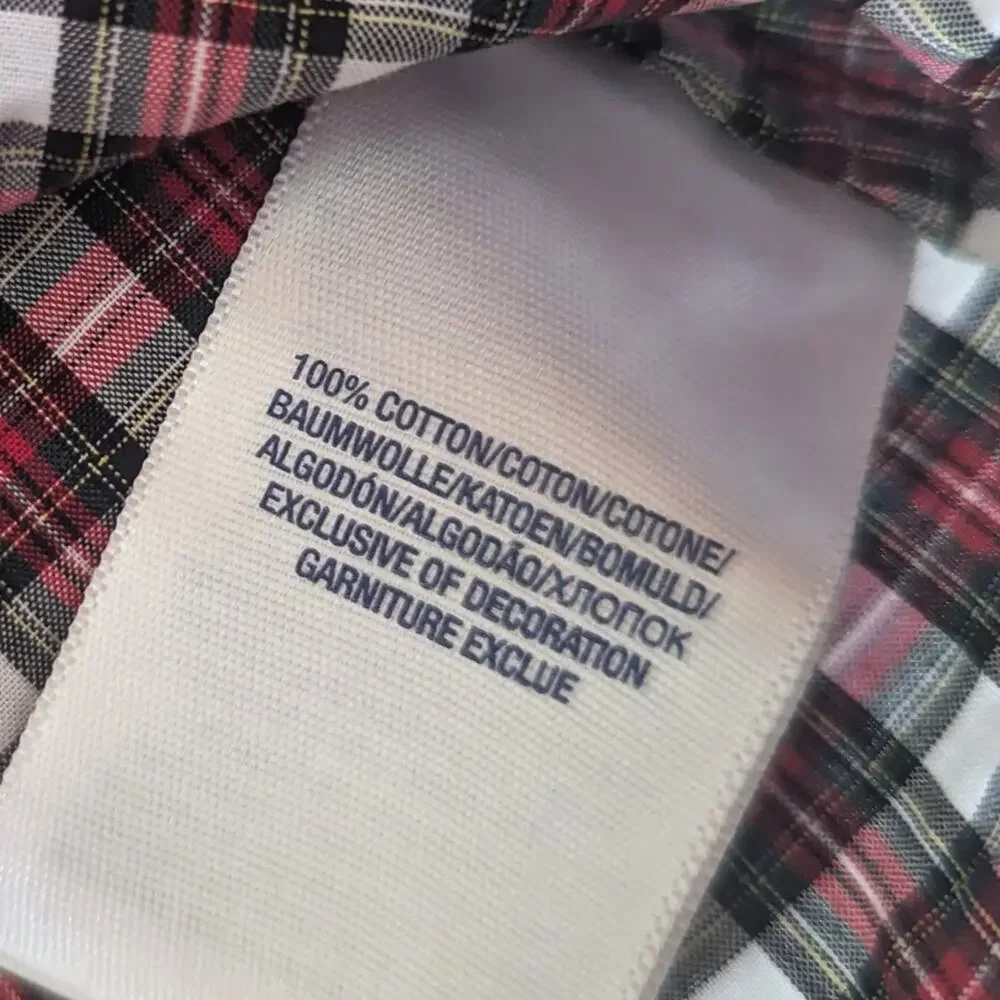 Ralph Lauren Red Tartan Plaid Blouse Shirt Baby Girls 12m Christmas Holidays